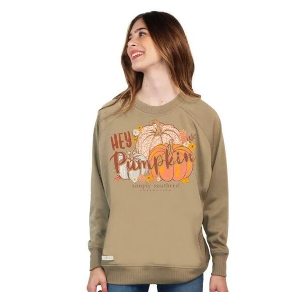 Simply Southern "Hey Pumpkin" Crewneck Sweatshirt Fall Comfy Size M - Picture 1 of 9